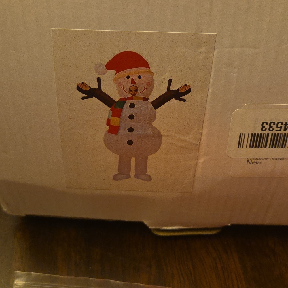 Cheerful Snowman Inflatable with Red Hat and Scarf - Picture 14 of 16